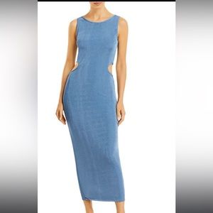 Charlie Holiday Blue Cut-Out Midi Dress